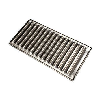 Drip Tray, Stainless Steel, 4″x8″x0.4″, Low Profile, Removable Grate