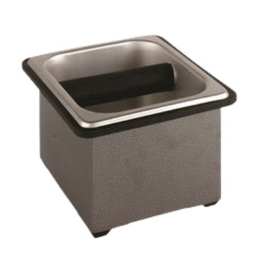 Basic Knock Box Set, Stainless Steel, with Hammer Finish Holder, 25630