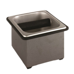 Basic Knock Box Set, Stainless Steel, with Hammer Finish Holder, 25630