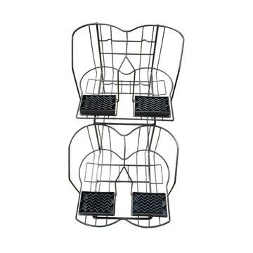 4 Airpot Rack, 2 Tiers, with Drip Trays, Black