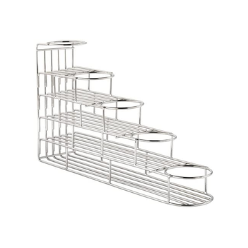 5 Inline Bottle Rack, Stainless Steel Wire, 19″x4″x10″, Silver, Freestanding, 06225-S