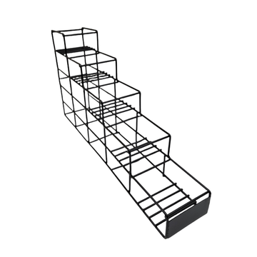 5 Inline Bottle Rack, 21″x4″x11″, Wire, Black, Tiered