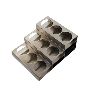 9 Bottle Rack, Brushed Stainless Steel, 3 Tiers
