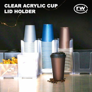 Acrylic Cup Lid Holder, 4.25″x4.25″x5″