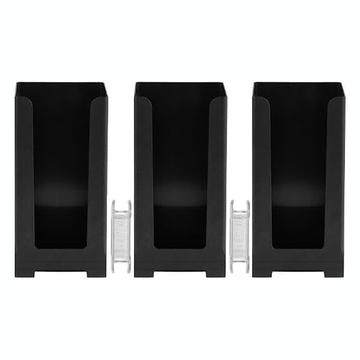 Snap Bin, 8-Inch Lid Holder, Black, Pack of 3, with 2 Snap Bin Connectors, 82340