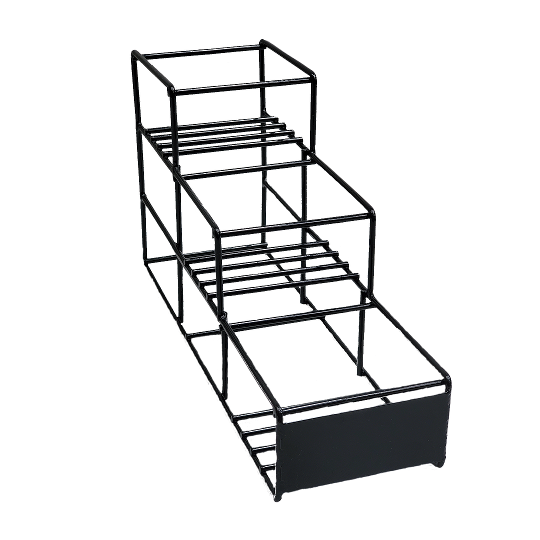 3 Bottle Rack, Wire, Black, 3 Tiers