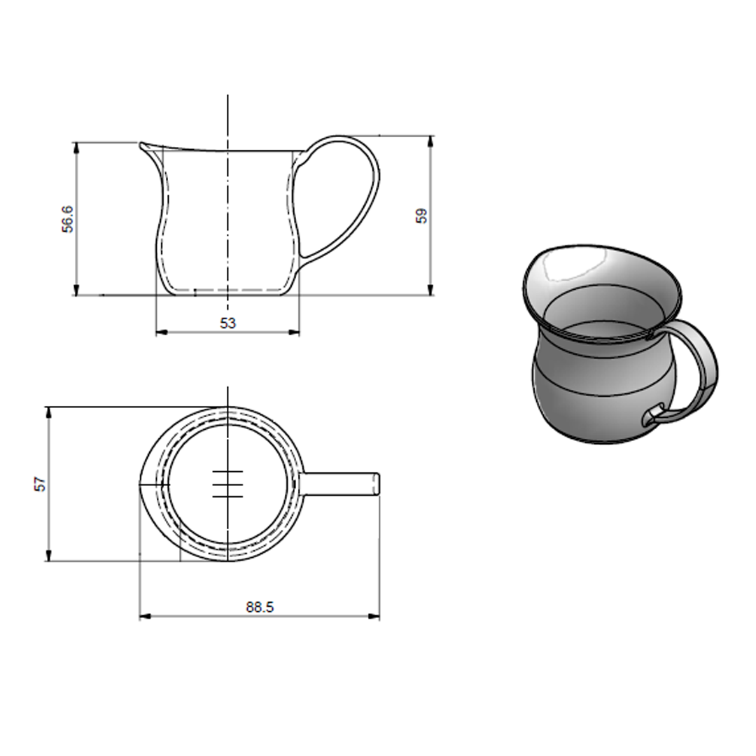 3 oz Bell Creamer, Glass