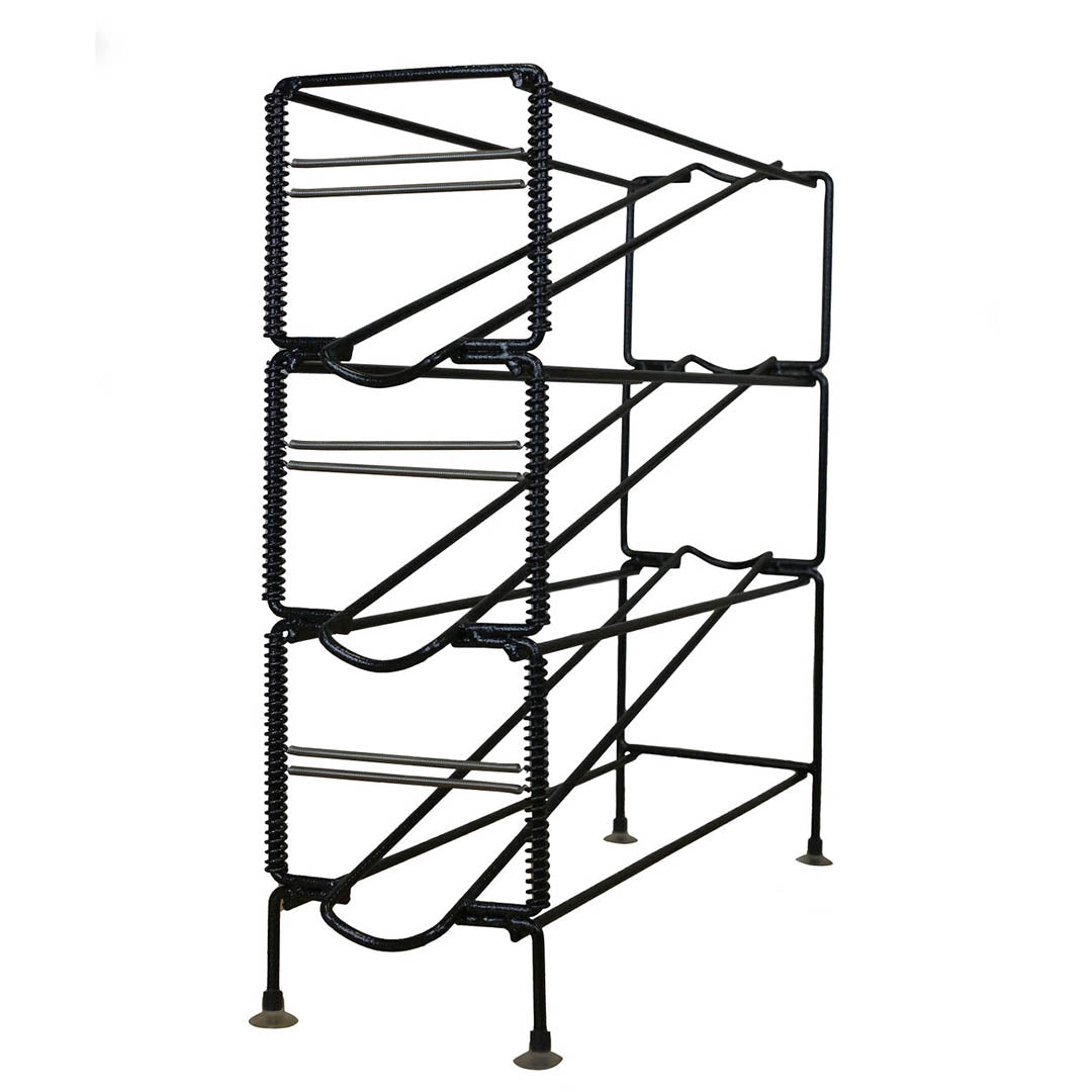 Vertical Cup Dispenser, 3 Tiers, Black, with Adjustment Springs