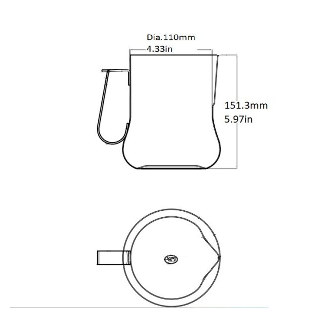 48 oz Spouted Bell Pitcher, Stainless Steel, 27504