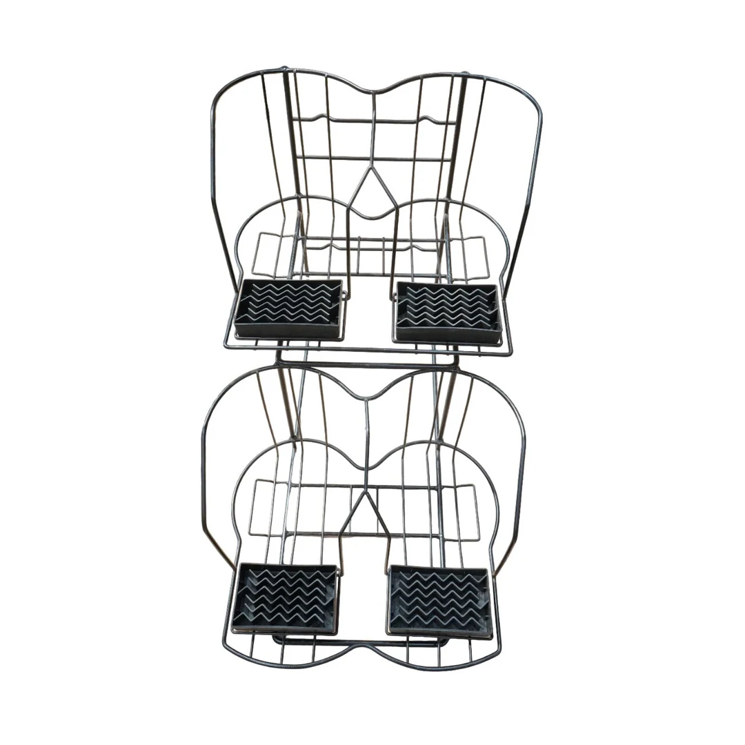 4 Airpot Rack, 2 Tiers, with Drip Trays, Black