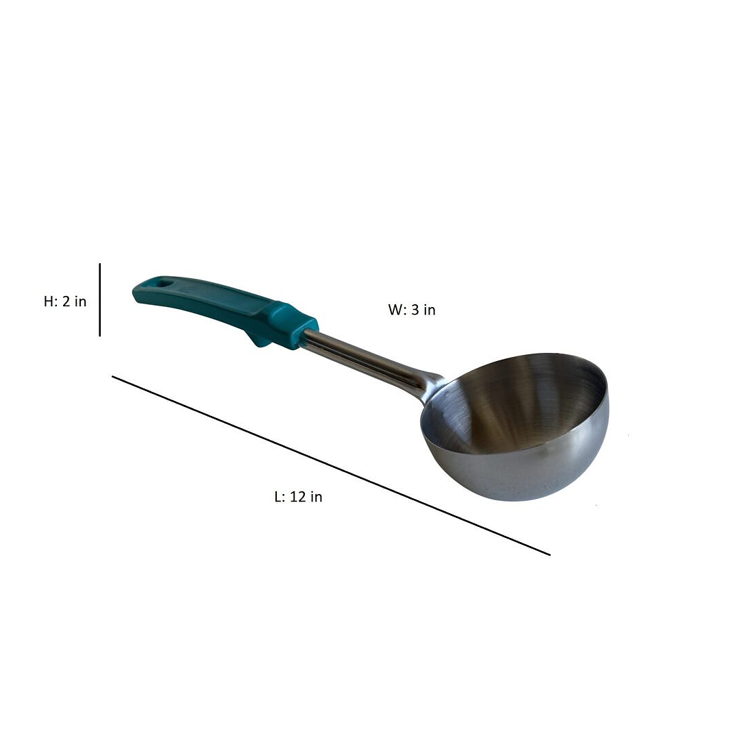 4 oz Ladle, Stainless Steel, Teal Handle