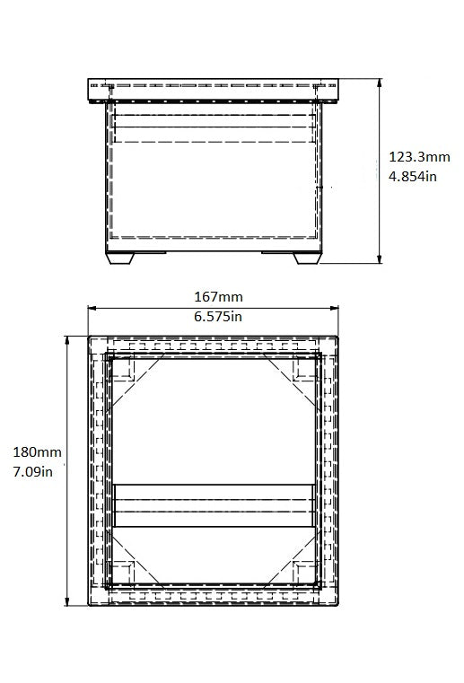 Knock Box Set, Stainless Steel, 6″x5.5″x4″, Hammer Finish, 25631