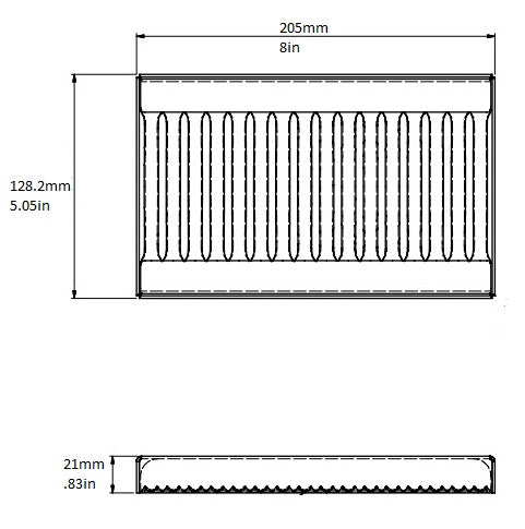 Drip Tray, 5″x8″x0.75″, Aluminum, Removable Grate