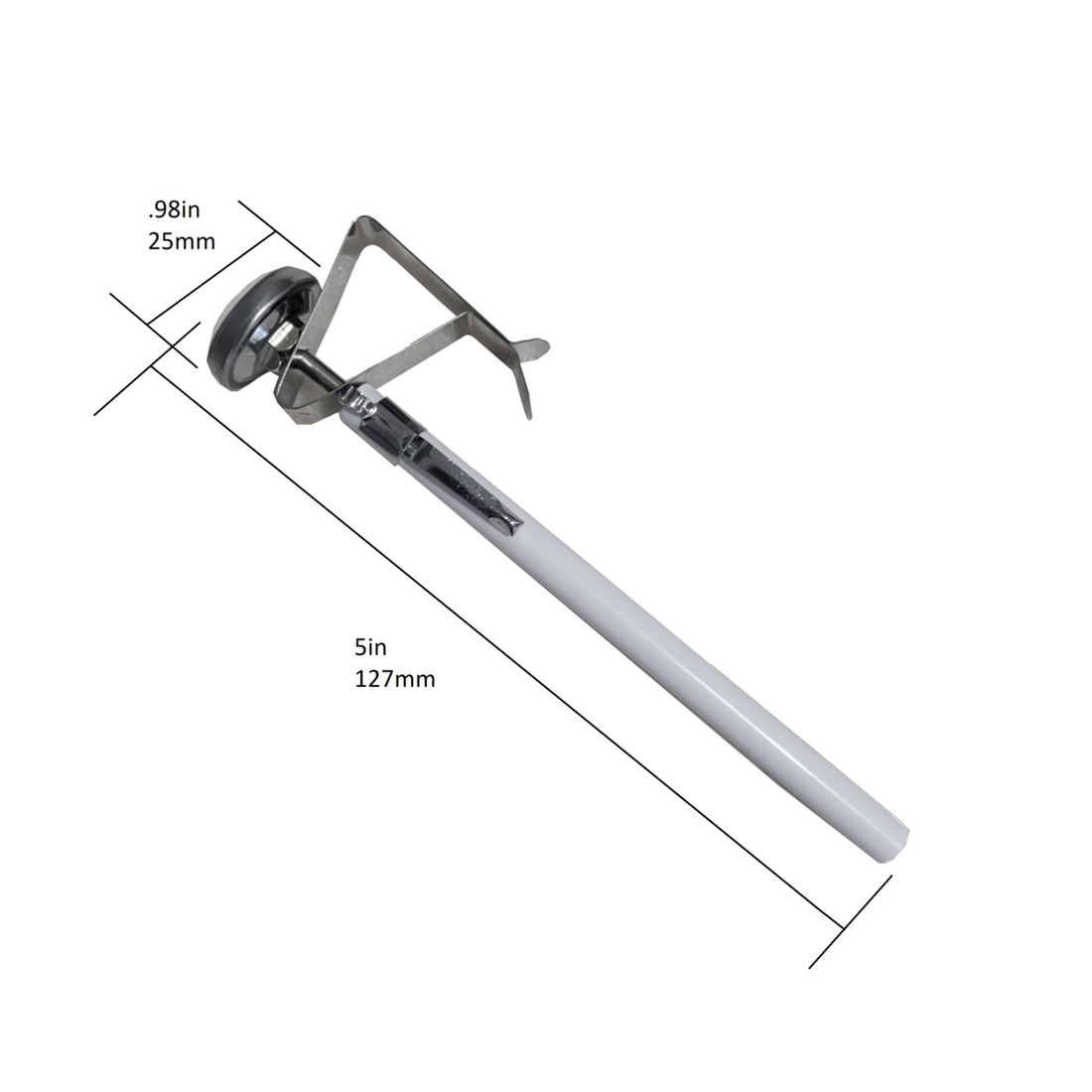Original Easy Steam Thermometer, 25mm Dial, 5in Stem, 97110