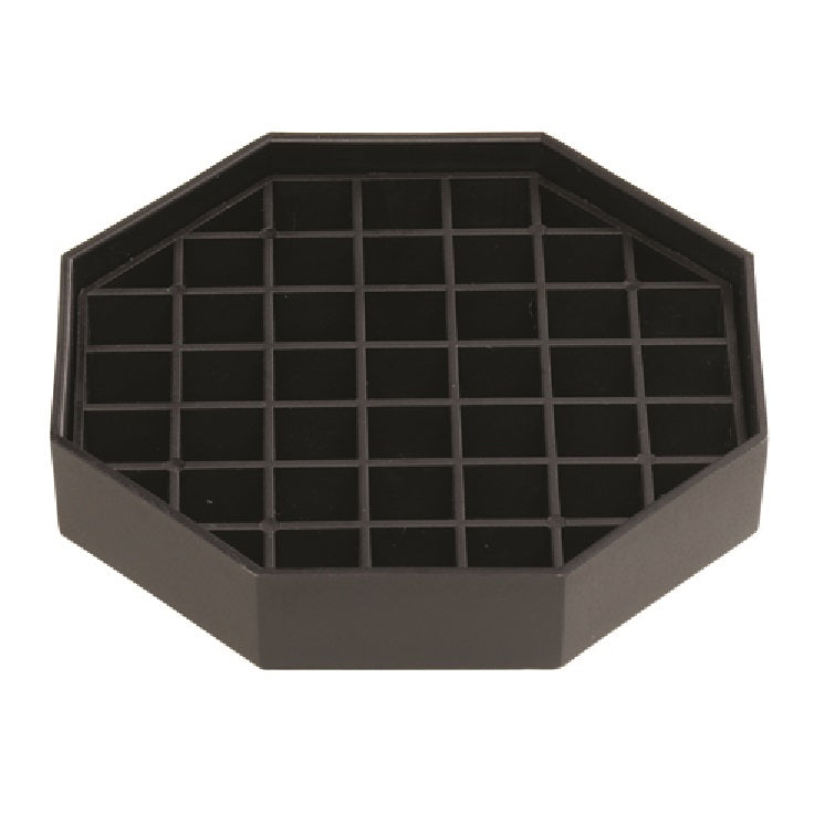 Drip Tray, 4″x4″x1″, Black Polymer, Removable Grate