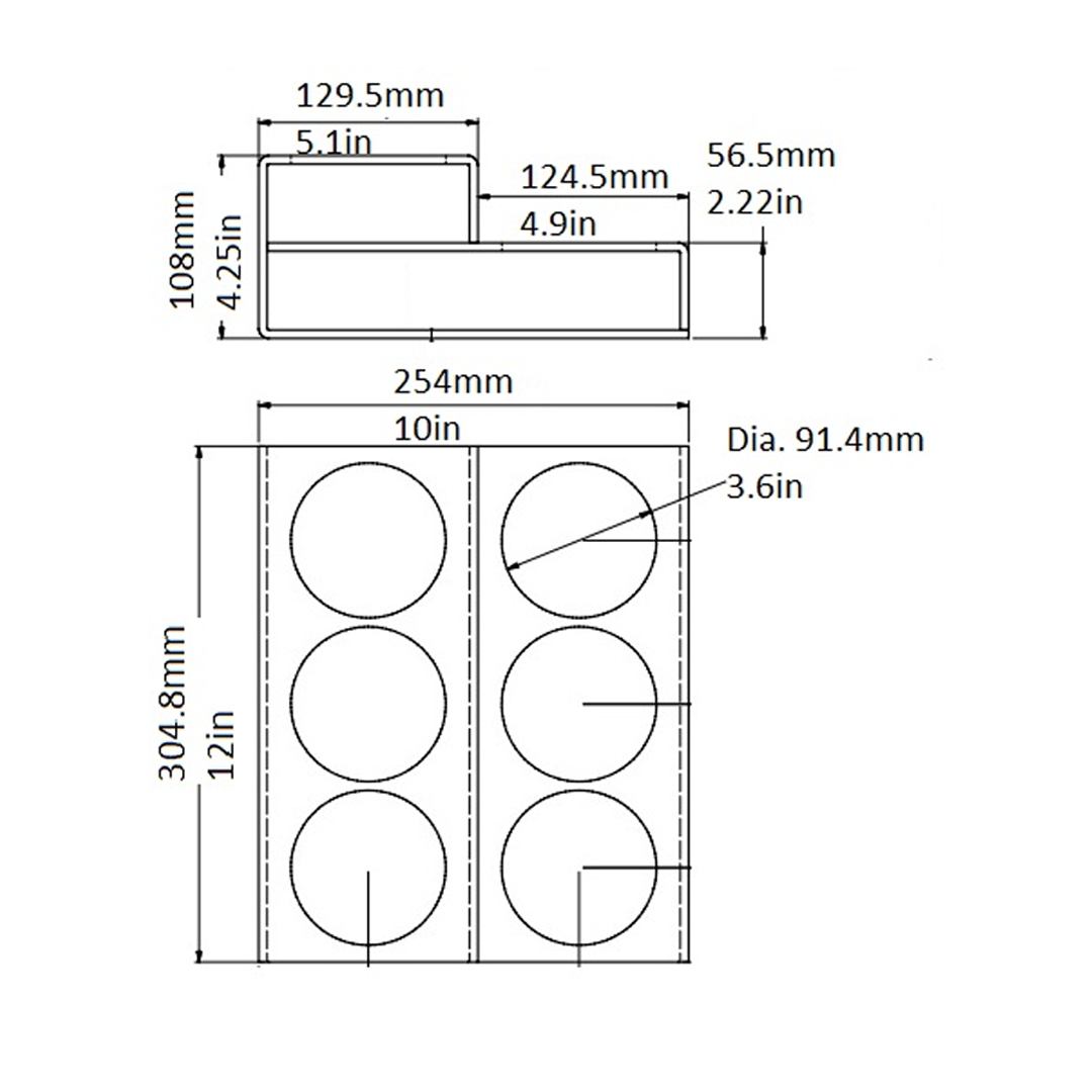 6 Bottle Rack, Acrylic, 12″x10″x4.25″, 2 Tiers, 86206