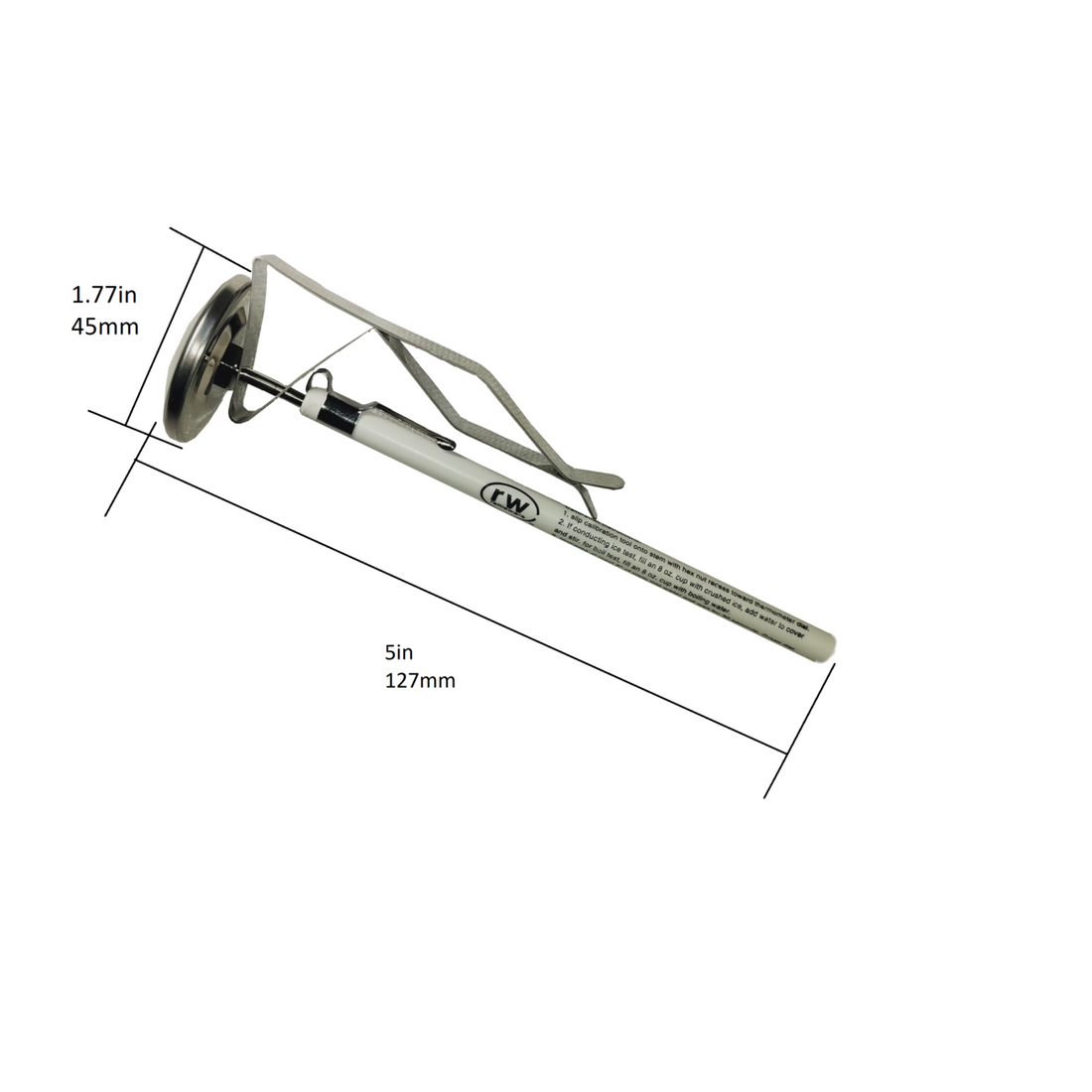 Original Easy Steam Thermometer, 45mm Dial, 5in Stem, 97100