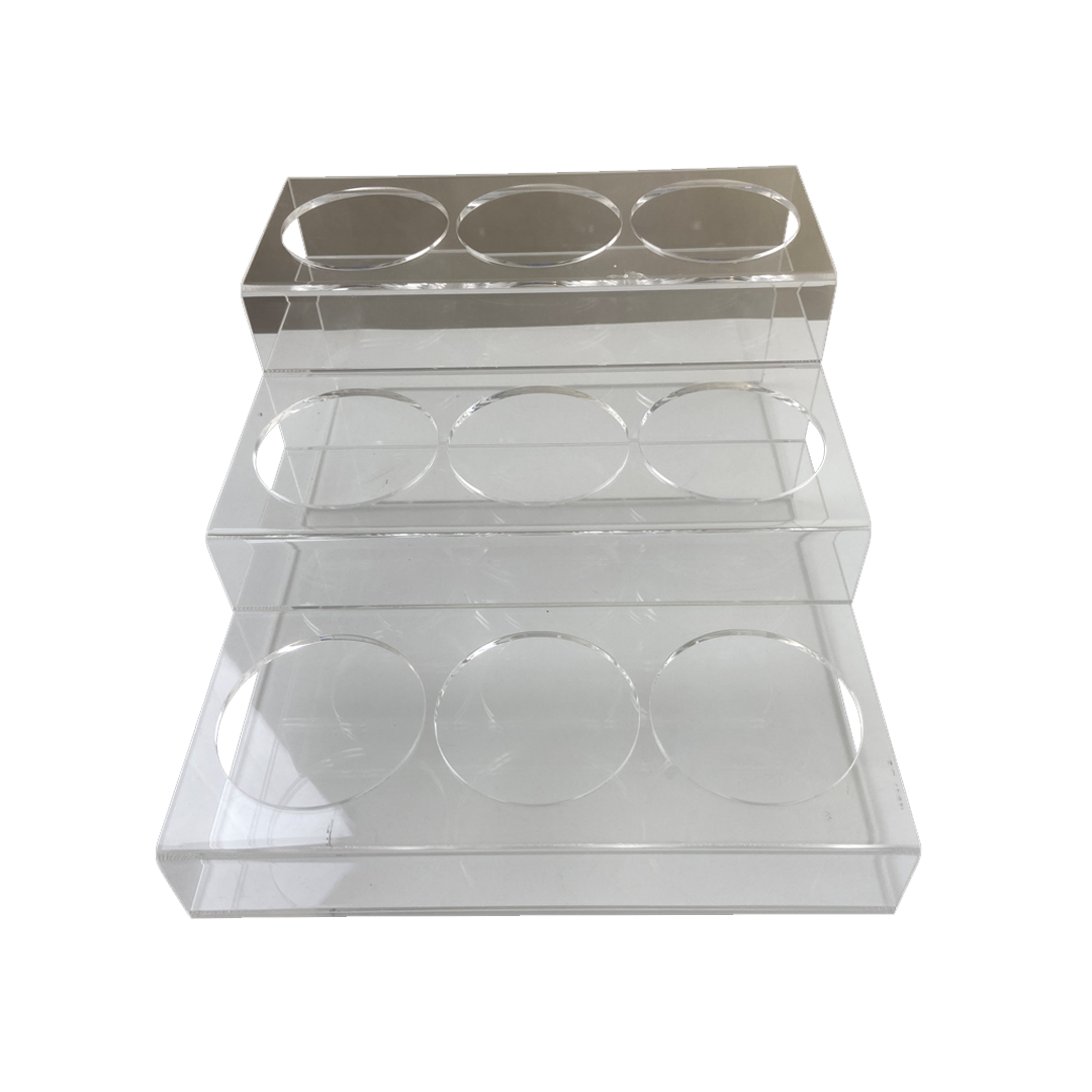 9 Bottle Rack, Acrylic, 12″x15.2″x6.25″, 3 Tiers, 86209