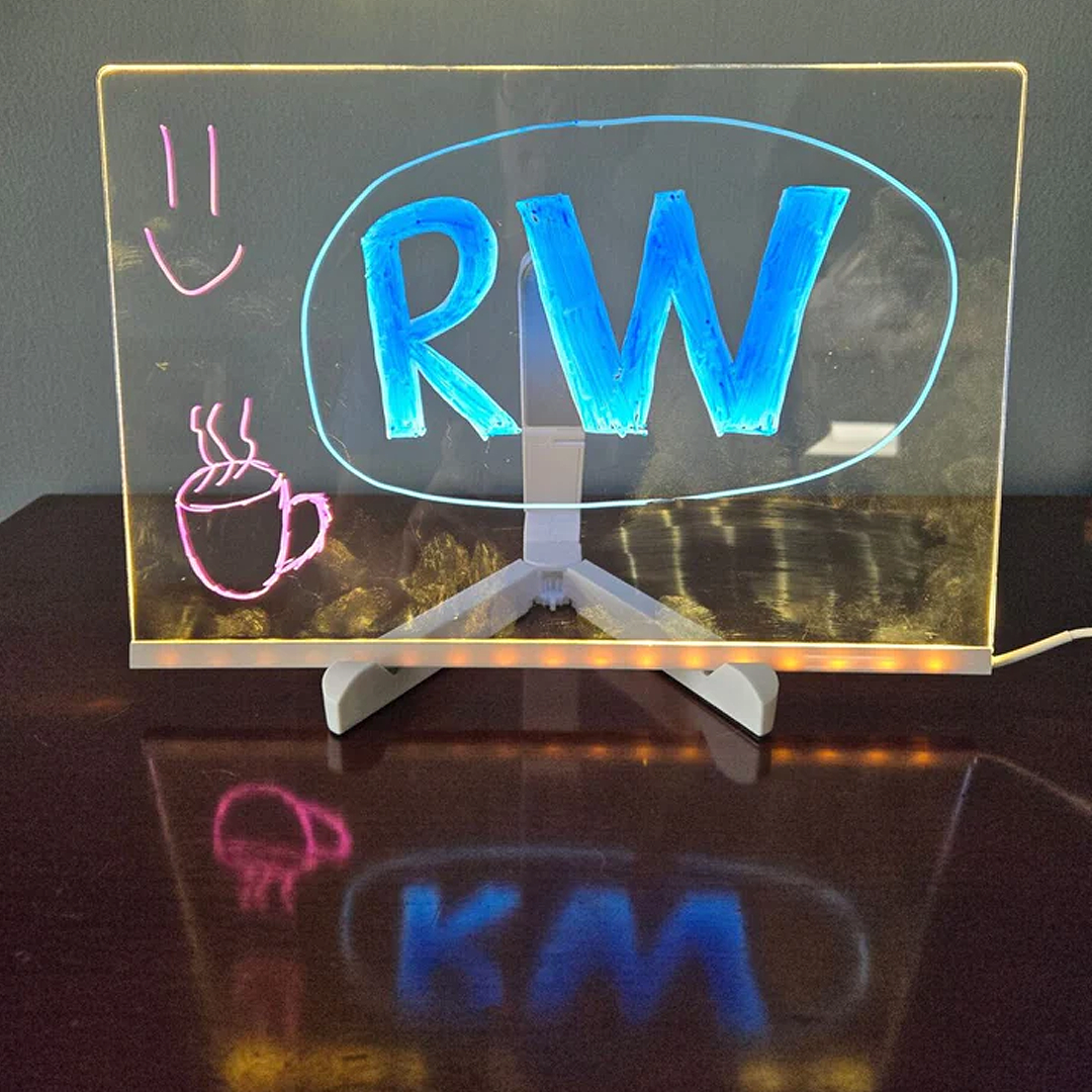 Rattleware Acrylic Board, 30x20cm, with stand, LED