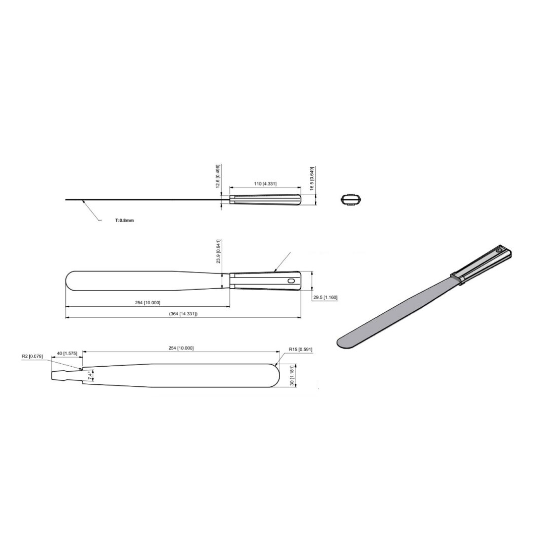 Baker’s Spatula, 10″ Stainless Steel Blade