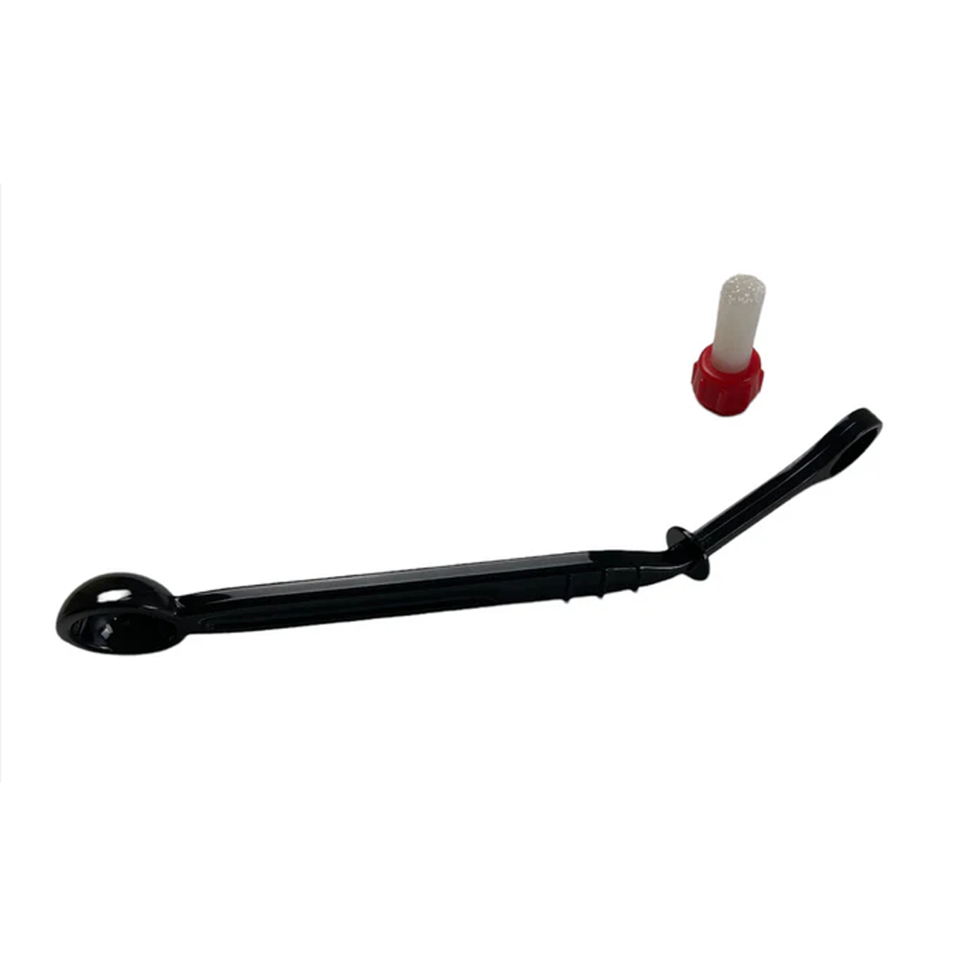 Black Handled Brush with Rotating Head, with Scoop, Double Sided
