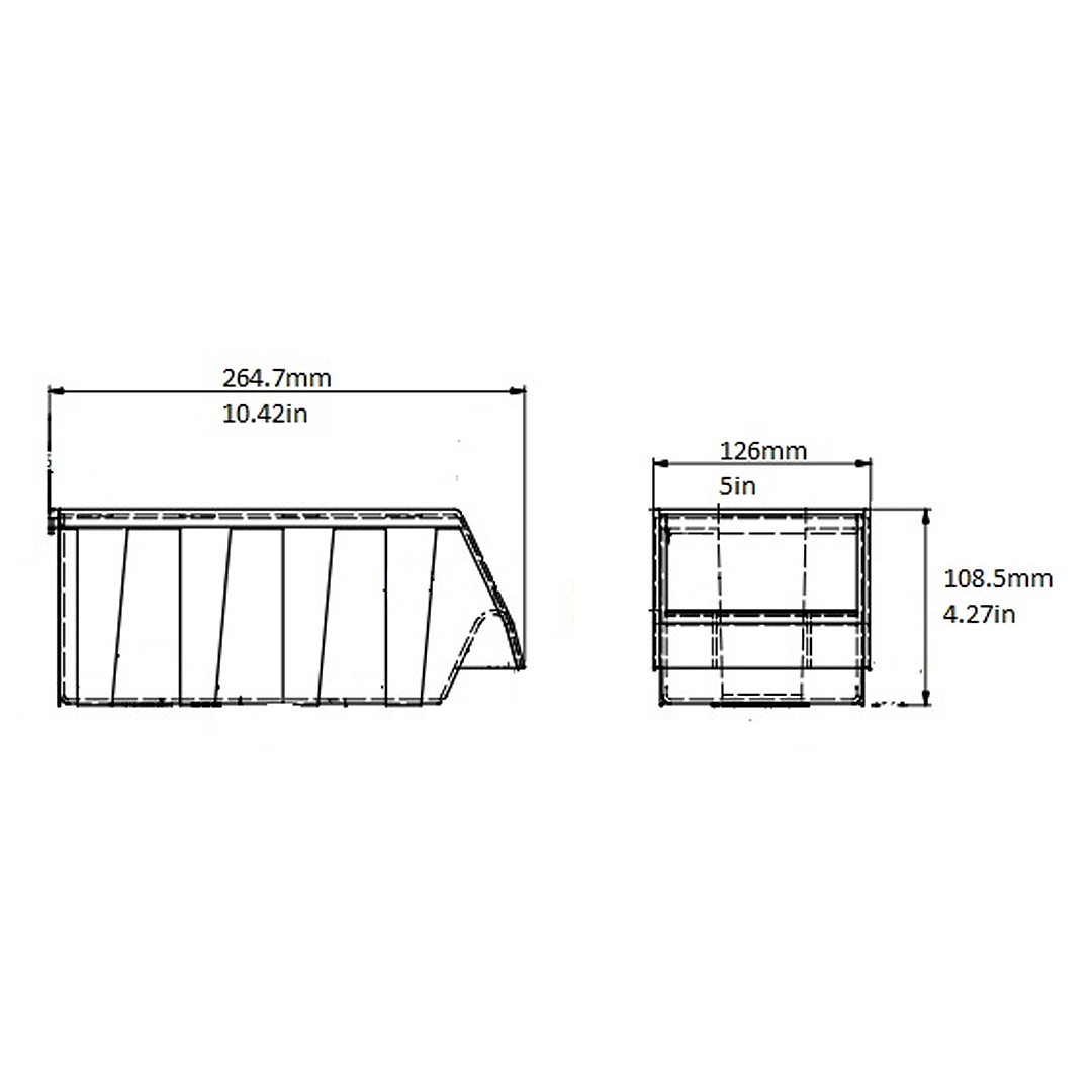 Rattleware Condiment Bins w/Lip, Black, RW929