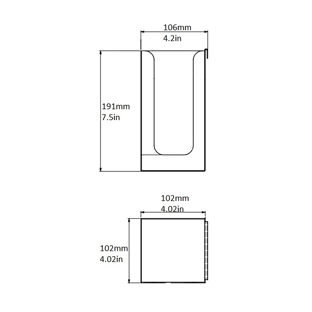 Rattleware Cup/Lid Holder 4″x4″x7.5″ Stainless Steel – 05221S