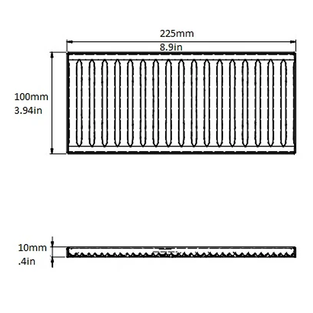 Drip Tray, Stainless Steel, 4″x9″x0.4″, Low Profile, Removable Grate
