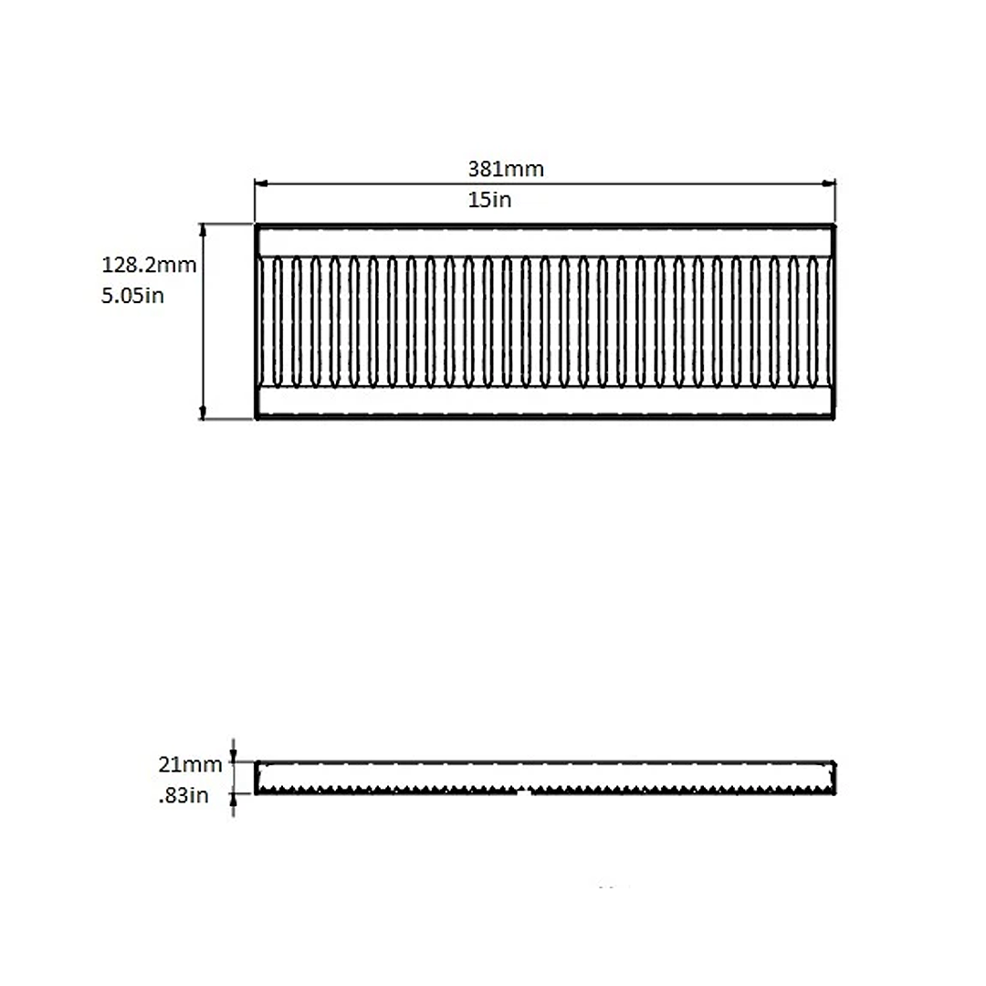 Drip Tray, 5″x15″x0.75″, Stainless Steel, Removable Grate
