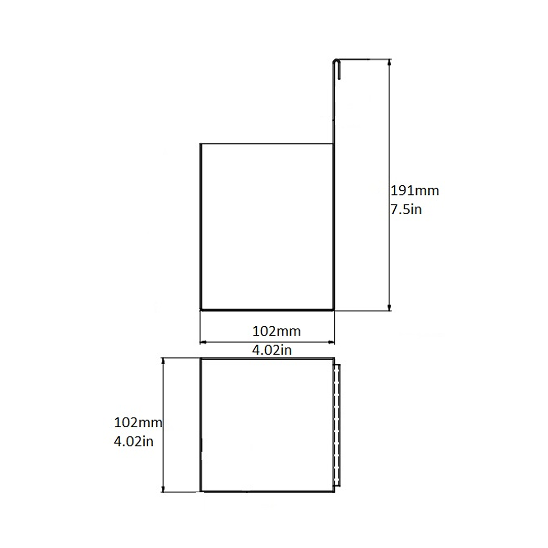 Rattleware Extended Basic Holder 4″x4″x7.5″ Stainless Steel – 05220S