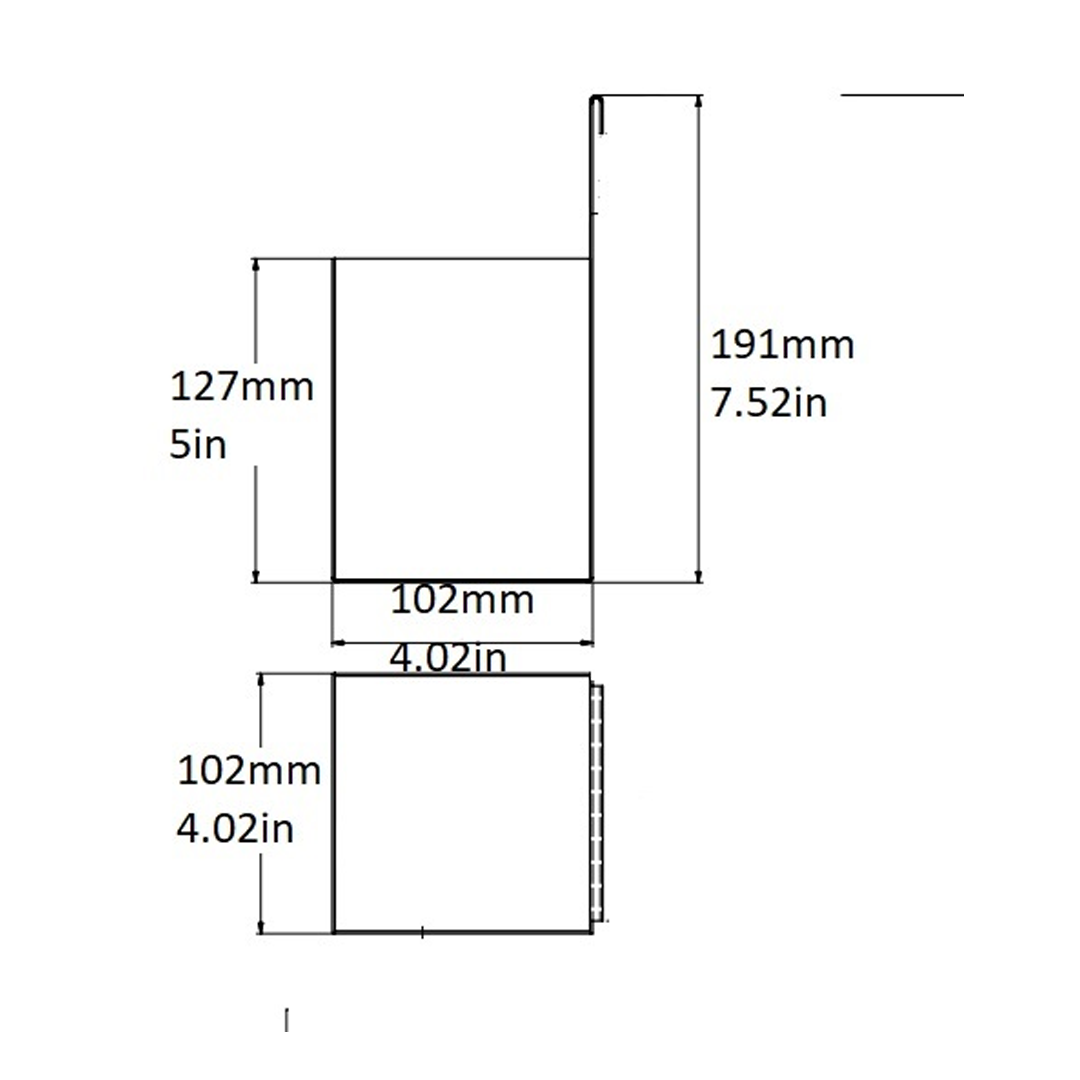 Extended Basic Holder, Stainless Steel, 4″x4″x7″, Hammered Finish, 05220