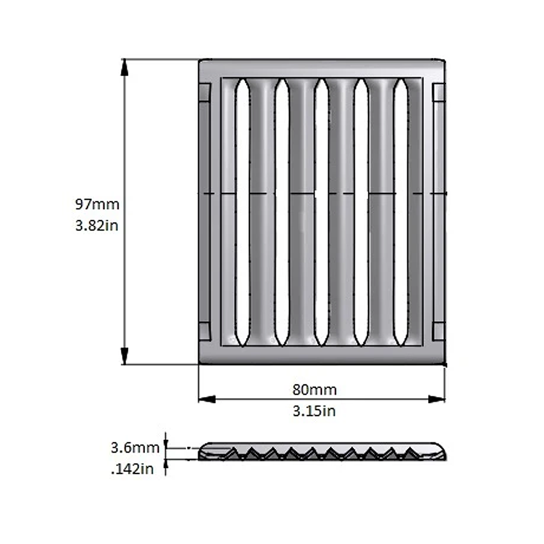 Grid, Drip Tray, Stainless Steel, 3.1″x3.9″