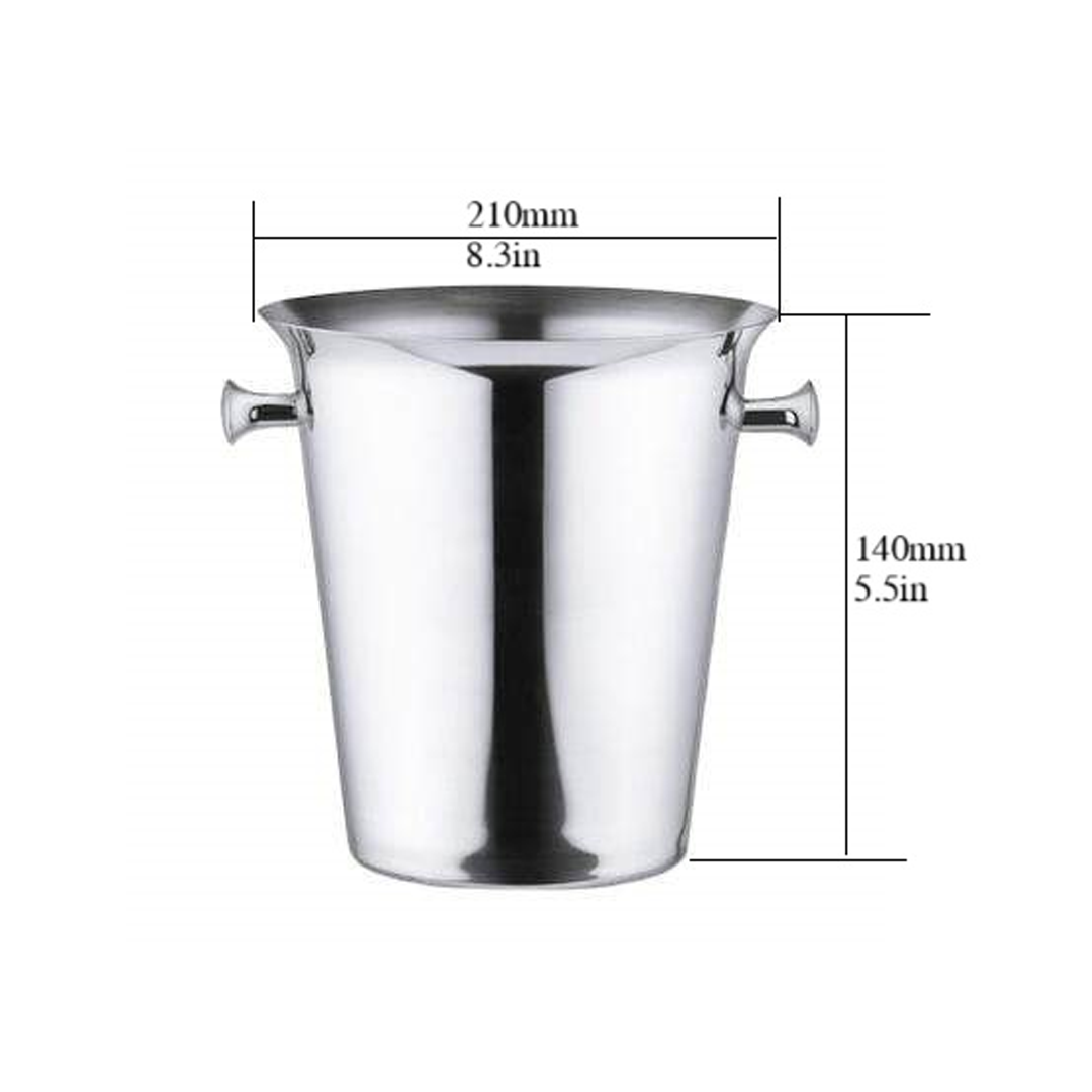Ice Pail, Approx. 5L, Knob Handles, Stainless Steel