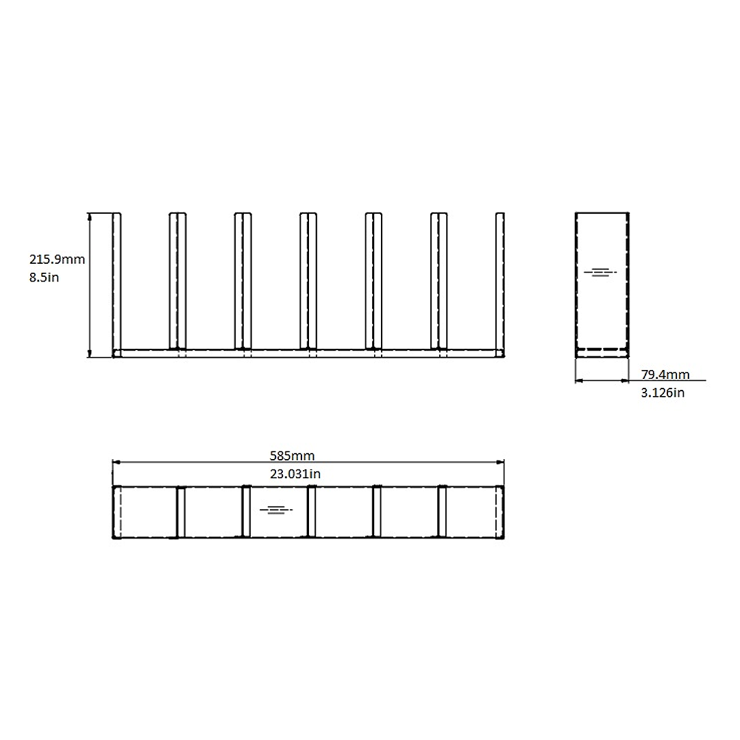 Lid/Cup Holder, 6 Section, Stainless Steel, Freestanding