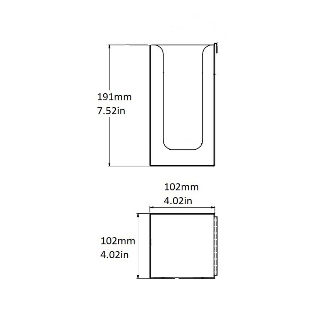 Cup/Lid Holder, Stainless Steel, 4″x4″x7.5″, Hammer Finish, 05221