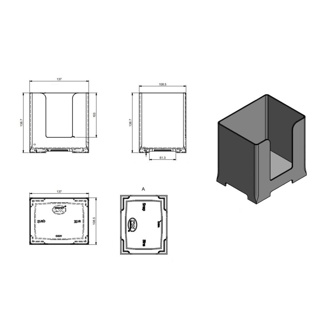 Napkin Sleeve Holder, Polymer, Black, 82040-01