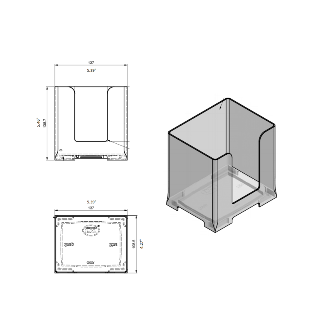 Rattleware Napkin/Cup Sleeve Holder, Frosted, PC- 82040-02