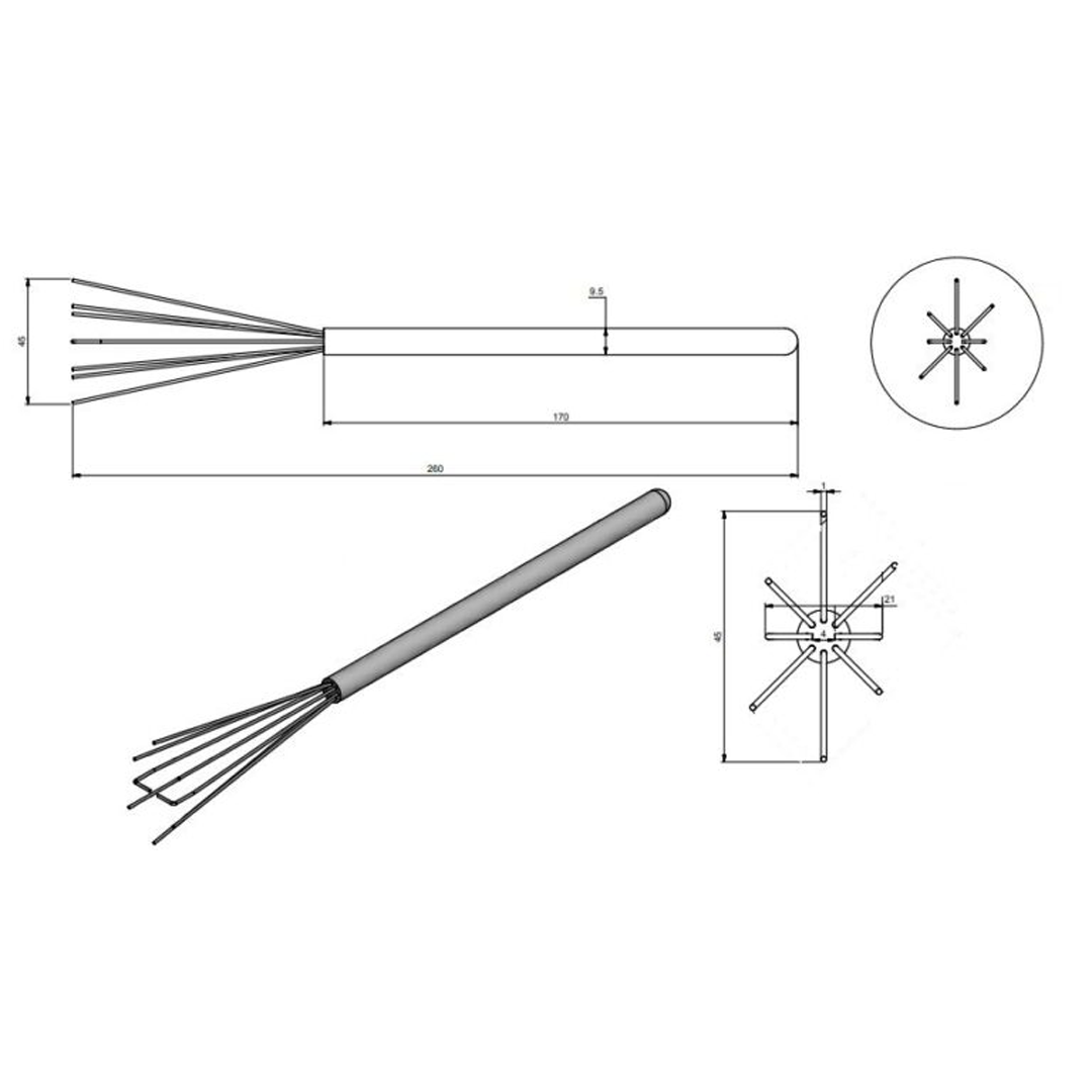 Portafilter Distribution Whisk, Stainless Steel