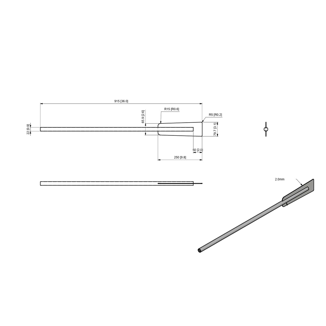 Quality Industries Stainless Steel Mixing Paddle, 36-Inch