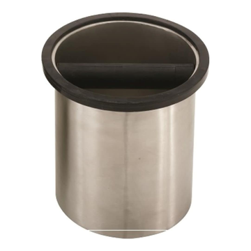Rattleware Premium Stainless Round Knock Box (6.25" x 7.5") - Bottom Closed, Space-Saving Espresso Grounds Disposal Solution - Ideal for Home & Cafe Baristas