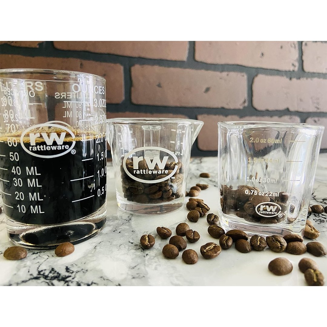Rattleware Premium 2 Oz Graduated Shot Glass - Durable and Precise Measurement Tool for Espresso Shots, Cocktails, and Mixology - Perfect for Home Bar, Cafes, and Entertaining