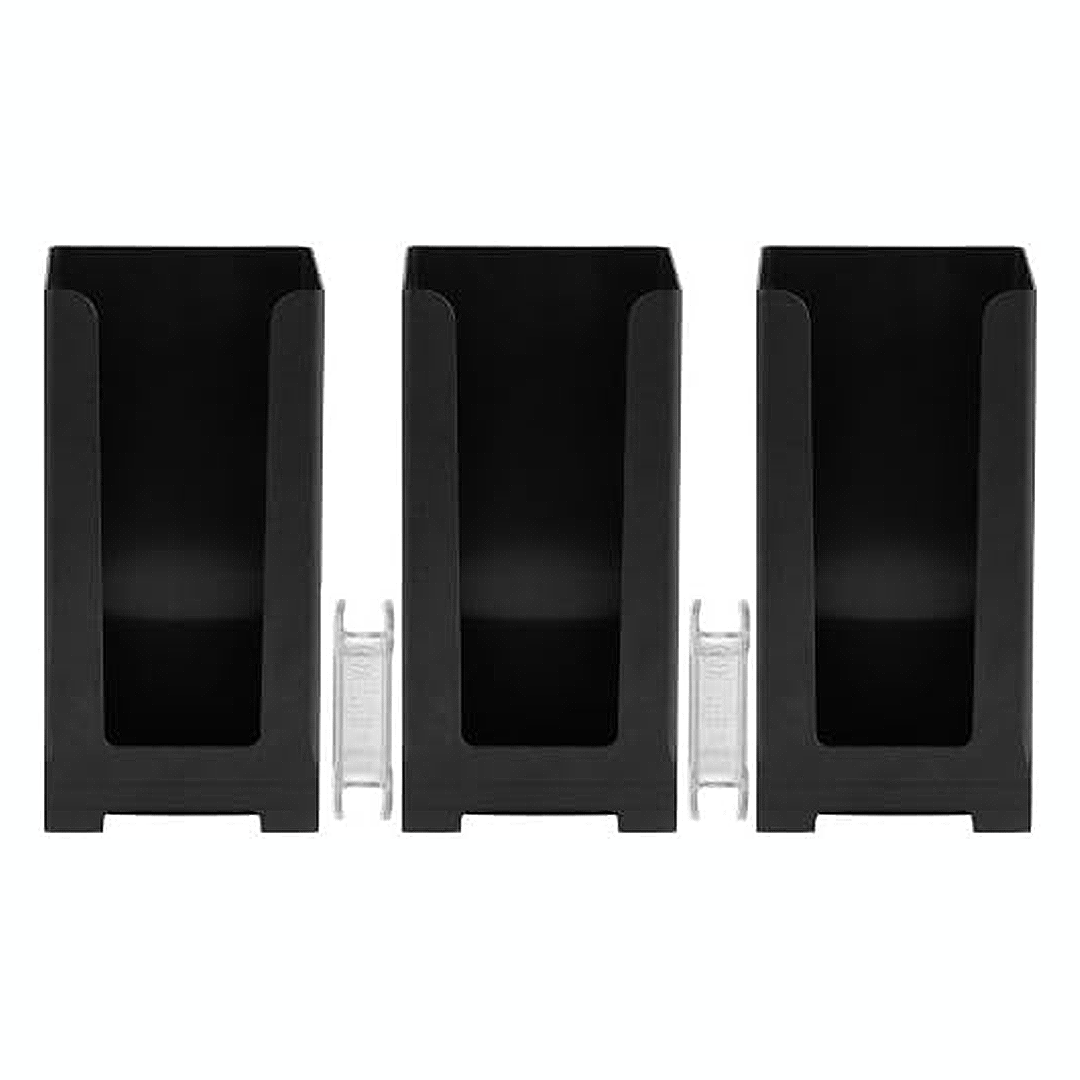 Snap Bin, 8-Inch Lid Holder, Black, Pack of 3, with 2 Snap Bin Connectors, 82340