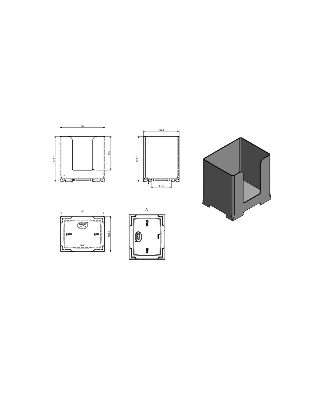 Napkin Sleeve Holder, Polymer, Black, 82040-01