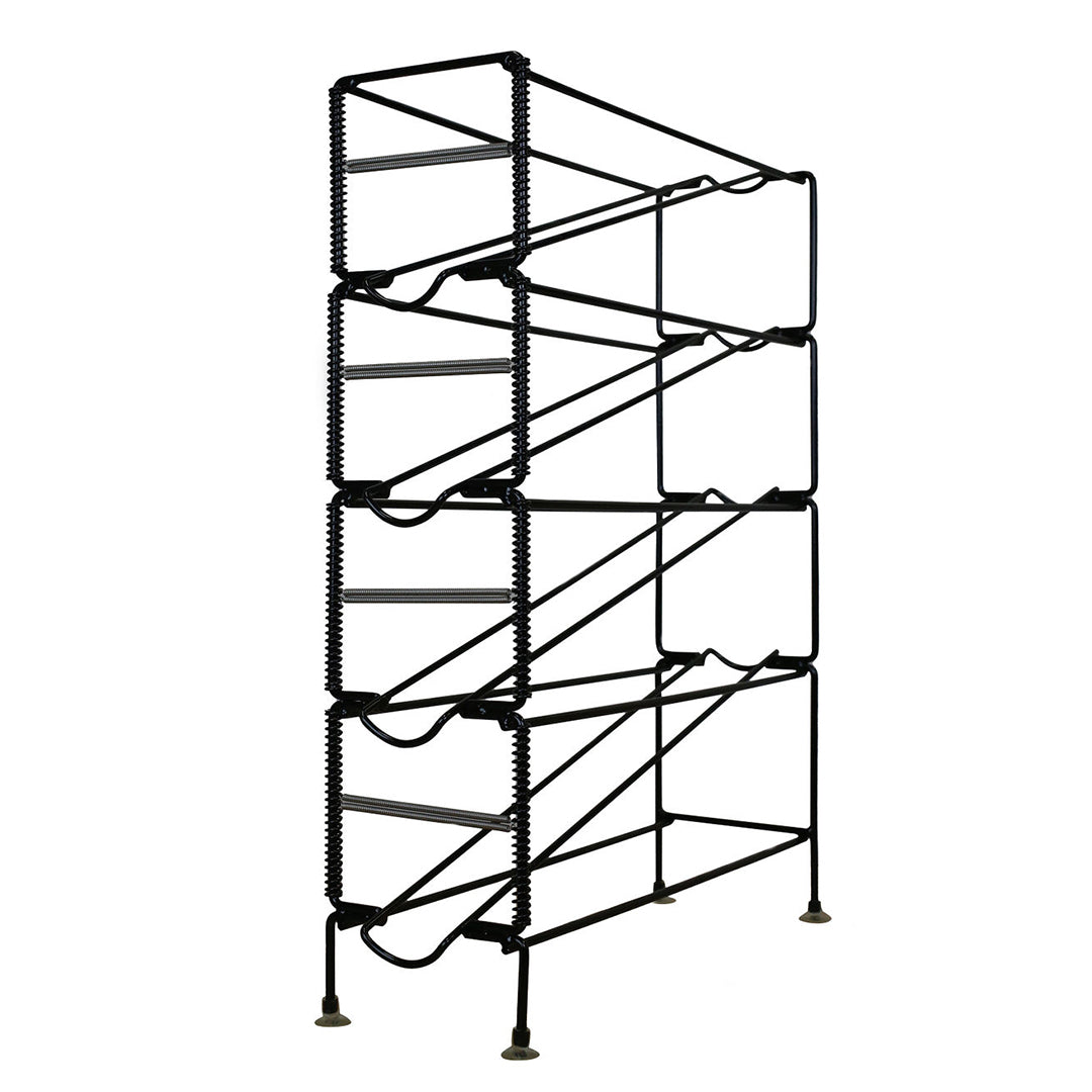 Vertical Cup Dispenser, 4 Tiers, Black, with Adjustment Springs