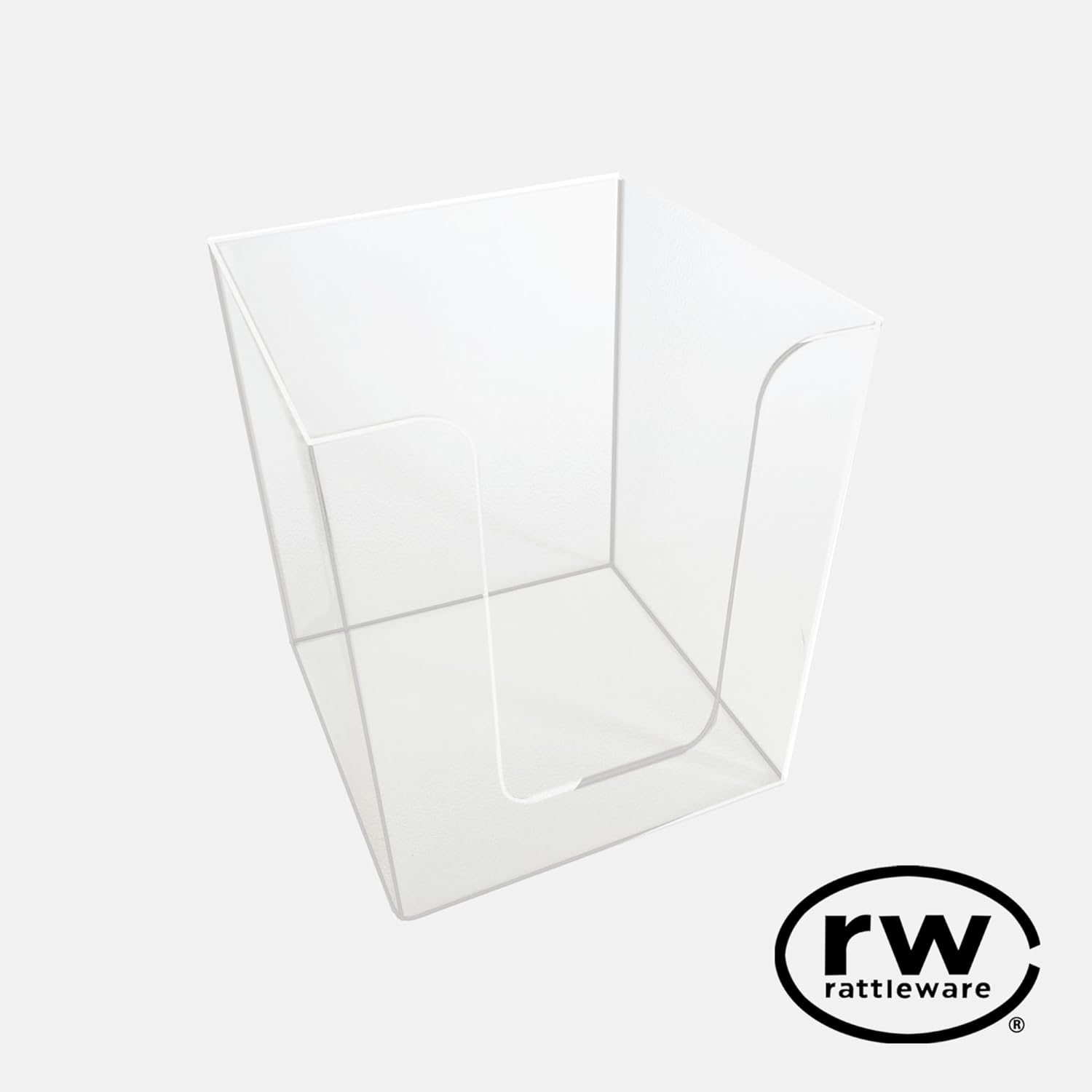 Rattleware Clear Acrylic Cup Lid Holder for Home, Kitchen, or Commercial Use - Premium Heavy-duty Plastic - Sleek & Compact Countertop Storage Organizer Must-Have Restaurant Supplies (4.25″x4.25″x5)