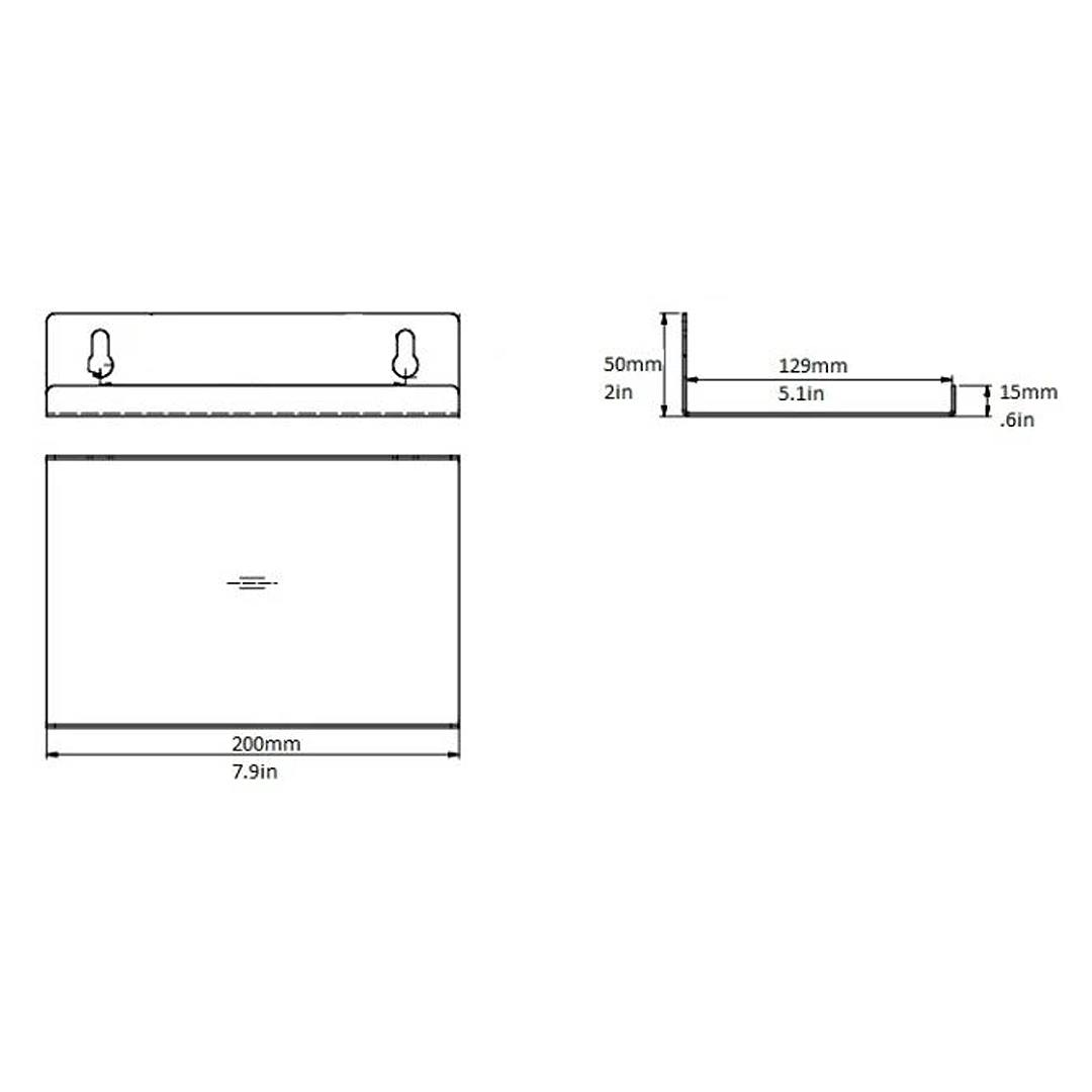 Drip Tray Holder, Version A, Stainless Steel, Top Fixing, Wall Mount