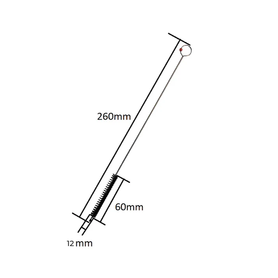 rattleware Steam Wand Brush, Bristle Diameter 8mm, Black Medium 10″ Red Bead